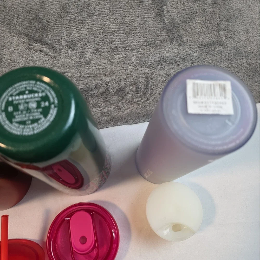 Starbucks Tumbler Lot 5 Cups 2 Vacuum 3 Straw Please See Photos